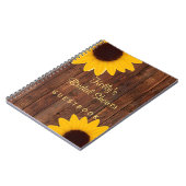 Land-rustikales Sonnenblume-Brautparty-Gast-Buch Notizblock (Linke Seite)