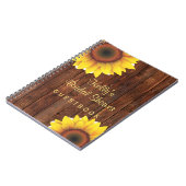 Land-rustikales Sonnenblume-Brautparty-Gast-Buch Notizblock (Linke Seite)