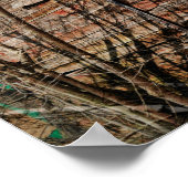 Land Rustikales Vintages Rotes Stallgebäude Poster (Ecke)