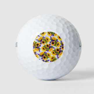 Land Rustikales Weißholz Lila Gelbe Sonnenblume Golfball