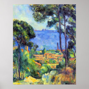 Land scape durch Paul Cezanne Poster