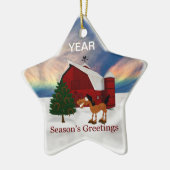 Land-Scheune Keramikornament (Links)