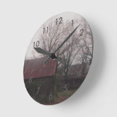 Land-Scheunen-rustikaler Winter-Szenen-Herbst Runde Wanduhr (Winkel)
