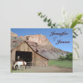 Land-Scheunen-stabile Pferde, die Einladungen (Stehend Vorderseite)