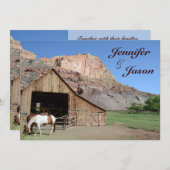 Land-Scheunen-stabile Pferde, die Einladungen (Vorne/Hinten)