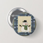 Land-Schneemann-Weihnachtsknopf Button (Vorne & Hinten)