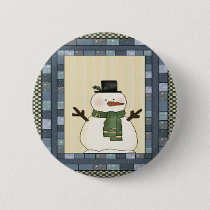 Land-Schneemann-Weihnachtsknopf Button
