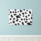 Land Schwarz-Weiß-Kuh Leinwanddruck (Insitu (Holzboden))