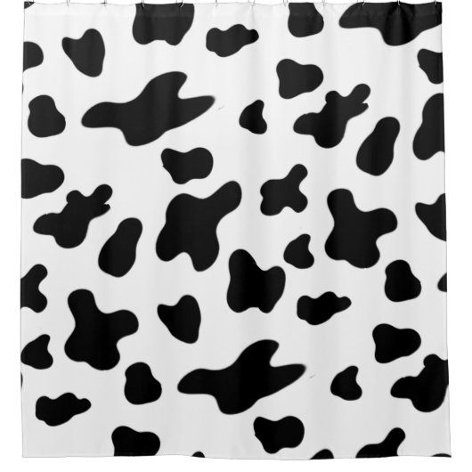 Land Schwarz-Weiß-Kuh-Spots Duschvorhang (Vorderseite)