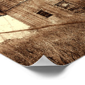 Land Sepia Rustikaler Stall Vintage Textur Poster (Ecke)