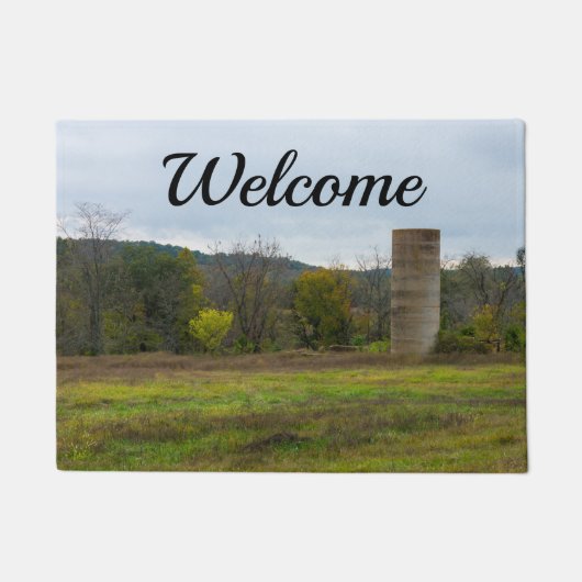 Land Silo Landschaft Willkommen Türmchen Fußmatte (Vorderseite)