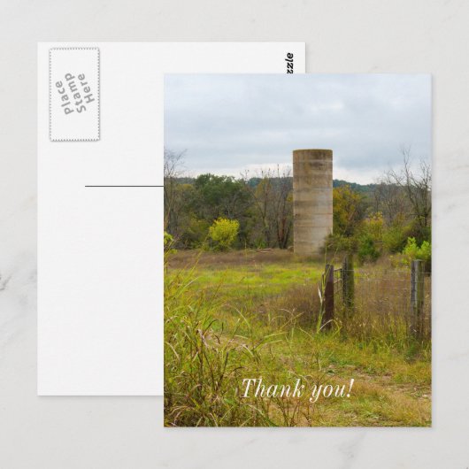 Land Silo Postkarte (Vorne/Hinten)
