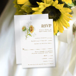 Land Sonnenblume Aquarell RSVP Antwortkarte Karte