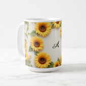 Land Sonnenblume Florales Design Kaffeetasse (Vorderseite Links)