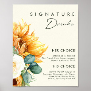 Land Sonnenblume   Hellgelbe Signature-Drinks Poster