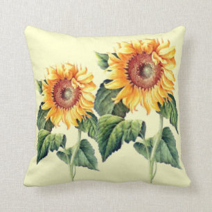Land-Sonnenblume-Vintager Sommer botanisch Kissen