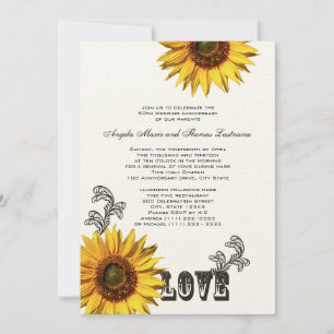 Land-Sonnenblumen-Jubiläum Einladung