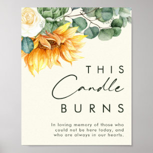 Land Sonnenblumen Licht gelb diese Kerze Burns Poster