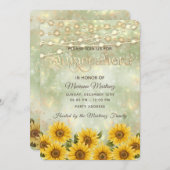 Land Sonnenblumen Lichter Quinceañera Einladung (Vorne/Hinten)