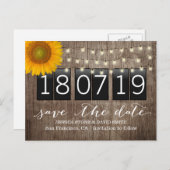 Land Sonnenblumen Rustikale Hochzeit Retten Sie da Ankündigungspostkarte (Vorne/Hinten)