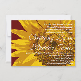 Land Sonnenblumen Rustikale Hochzeitseinladungen Einladung