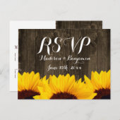 Land Sonnenblumen Rustikales Holz UAWG POSTCARDS Einladungspostkarte (Vorne/Hinten)