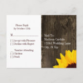 Land Sonnenblumen Rustikales Holz UAWG POSTCARDS Einladungspostkarte (Rückseite)