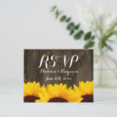 Land Sonnenblumen Rustikales Holz UAWG POSTCARDS Einladungspostkarte (Stehend Vorderseite)