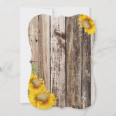 Land-Sonnenblumen und rustikale hölzerne Babyparty Einladung (Rückseite)