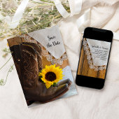 Land Sonnenblumen und Spitzen Hochzeit Save the Da Date
