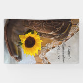 Land Sonnenblumen und Spitzen Western Quinceañera Banner (Horizontal)