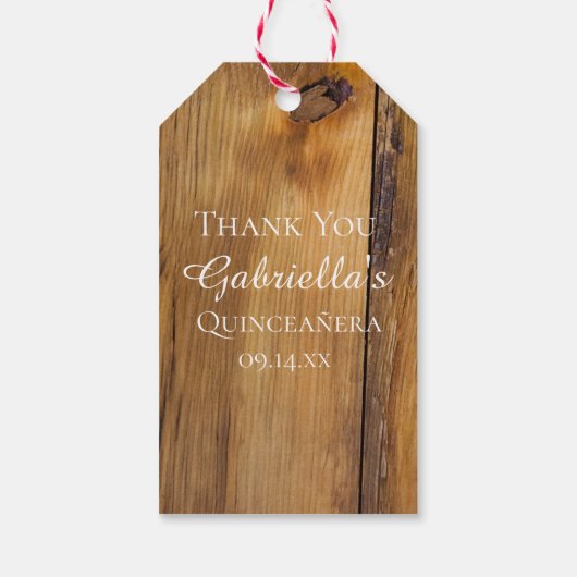 Land Sonnenblumen und Spitzen Western Quinceañera Geschenkanhänger (Rückseite)