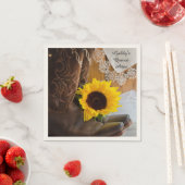 Land Sonnenblumen und Spitzen Western Quinceañera Serviette (Beispiel)