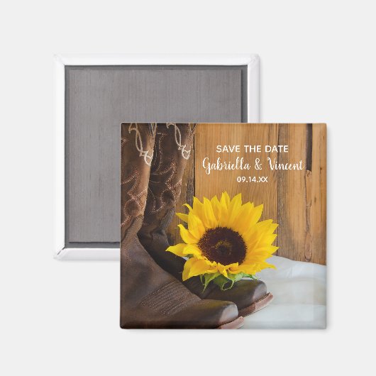 Land Sonnenblumen Western Hochzeit Save the Date Magnet (Vorderseite/Rückseite)