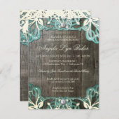 Land-Spitze-hölzerne rustikale Babyparty laden ein Einladung (Vorne/Hinten)