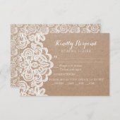 Land-Spitze-Kraftpapier-Hochzeit UAWG Wartekarte RSVP Karte (Vorne/Hinten)