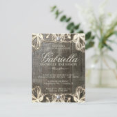 Land-Spitze-laden rustikales Abschluss-Foto ein Einladung (Stehend Vorderseite)