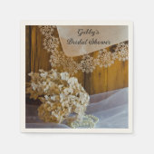 Land Spitzen und Blume Stall Brautparty Serviette (Vorderseite)