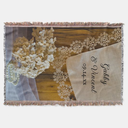 Land Spitzen und Blume Stall Wedding Keepake Decke (Vorderseite)