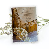 Land Spitzen und Blume Verlobung Stall Party Einladung