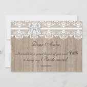 Land Spitzenholz werden Sie mein BRIDESMAID sein Einladung (Rückseite)