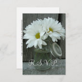 Land / Stallhochzeit RSVP - Daisies Mason Jar (Vorne/Hinten)