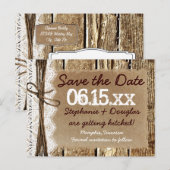 Land Stallholz rustikale Save the Date Postkarten (Vorne/Hinten)