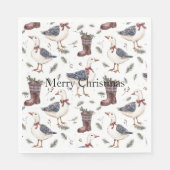 Land-Stiefel-Gans-Weihnachten Serviette (Vorderseite)