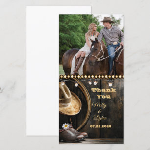 Land Stiefel Hut & Scheunenholz Foto Dankeskarten Dankeskarte