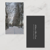 Land-Straße mit Bäumen und Schnee-Foto-Karte Visitenkarte (Vorne/Hinten)