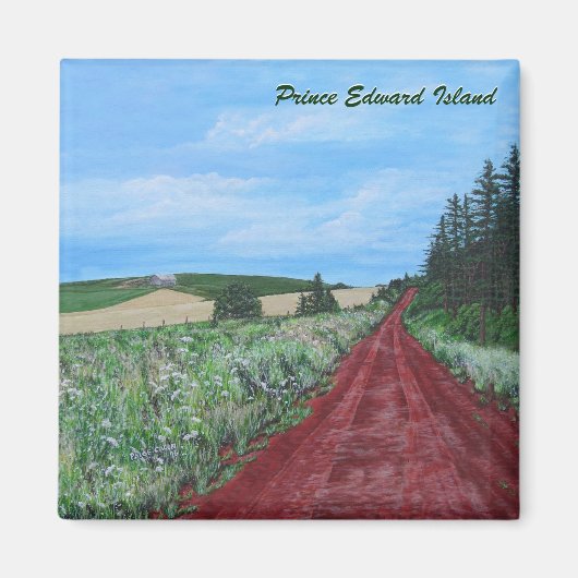 Land-Straßen-Quadrat-Magnet Magnet (Vorne)