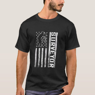 Land Surveyor America Flag Land Surveyor Anal T-Shirt