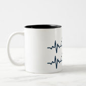 Land Surveyor Heartbeat Zweifarbige Tasse (Links)