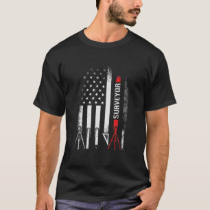 Land Surveyor USA Flag Funny Surveyor Geschenke T T-Shirt